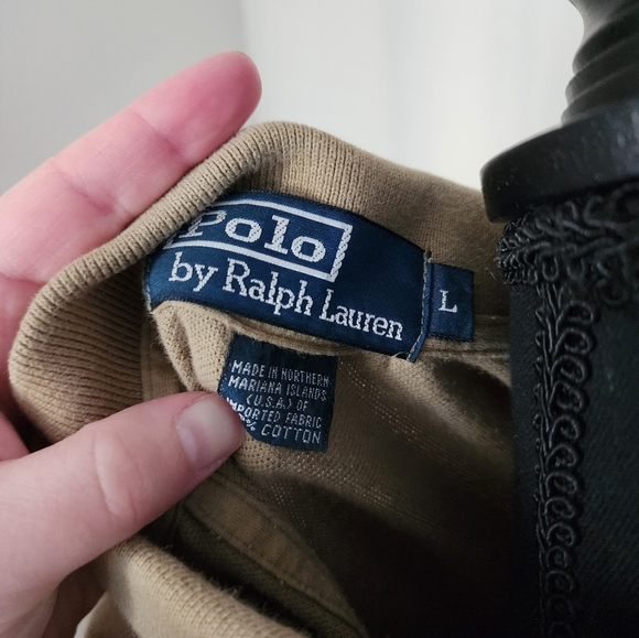 Polo Ralph Lauren Collared Polo Shirt Size L Tan Mens - Picture 4 of 4
